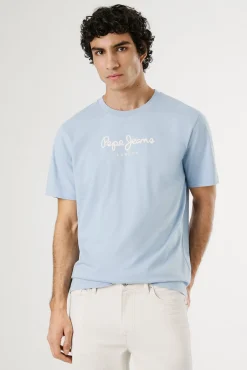 Pepe Jeans T-Shirts-Camiseta de manga curta com logo frontal. azul
