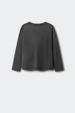 Springfield Kids T-Shirts-Camiseta de manga manga comprida dos Rolling Stones para meninas. cinzento