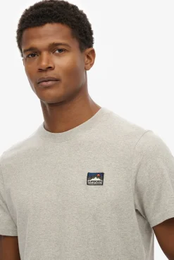 Superdry T-Shirts-Camiseta de manga manga curta com gola redonda cinzento