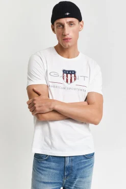 Gant T-Shirts-Camiseta Escudo do Arquivo Branco