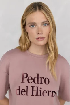Pedro del Hierro T-Shirts-Camiseta esportiva oversized com logo Rosa