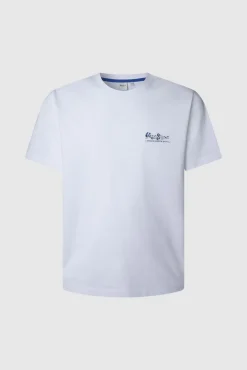 Pepe Jeans T-Shirts-Camiseta estampada com logotipo de corte regular branco