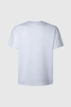 Pepe Jeans T-Shirts-Camiseta estampada com logotipo de corte regular branco