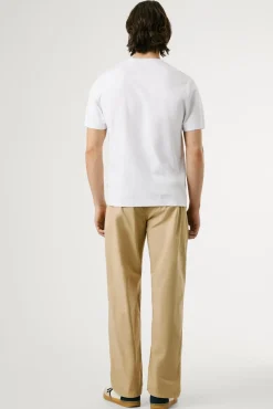 Pepe Jeans T-Shirts-Camiseta estampada com logotipo de corte regular branco