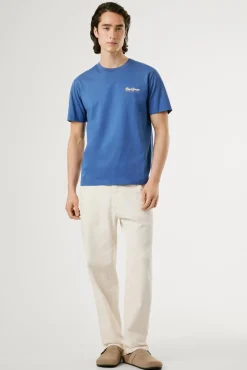 Pepe Jeans T-Shirts-Camiseta estampada com logotipo de corte regular azul