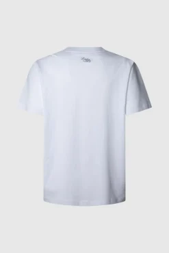 Pepe Jeans T-Shirts-Camiseta estampada com logotipo de corte regular branco