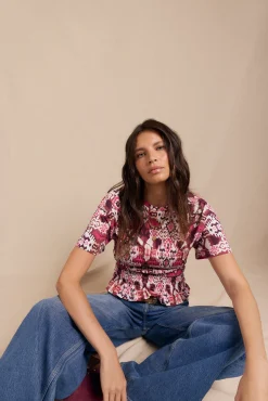 Slowlove T-Shirts-Camiseta estampada em favo de mel Multicolorido