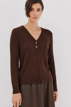 Cortefiel T-Shirts-Camiseta estruturada Baker's Castanho