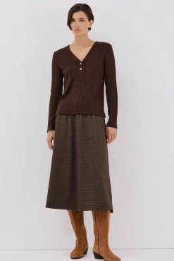 Cortefiel T-Shirts-Camiseta estruturada Baker's Castanho