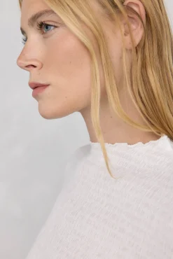 Pedro del Hierro T-Shirts-Camiseta estruturada com gola chaminé Branco