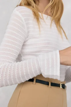 Pedro del Hierro T-Shirts-Camiseta estruturada franzida Branco