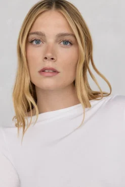 Pedro del Hierro T-Shirts-Camiseta esvoaçante com punhos Branco