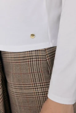 Pedro del Hierro T-Shirts-Camiseta esvoaçante com punhos Branco