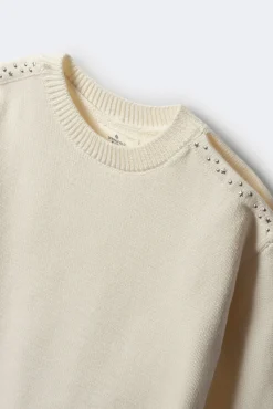 Springfield Kids Malhas|T-Shirts-Camiseta feminina canelada ombro a ombro bege