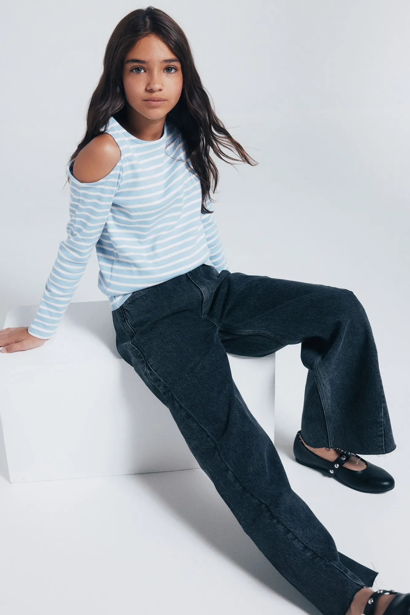 Springfield Kids T-Shirts-Camiseta feminina canelada ombro a ombro azul