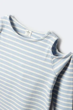 Springfield Kids T-Shirts-Camiseta feminina canelada ombro a ombro azul