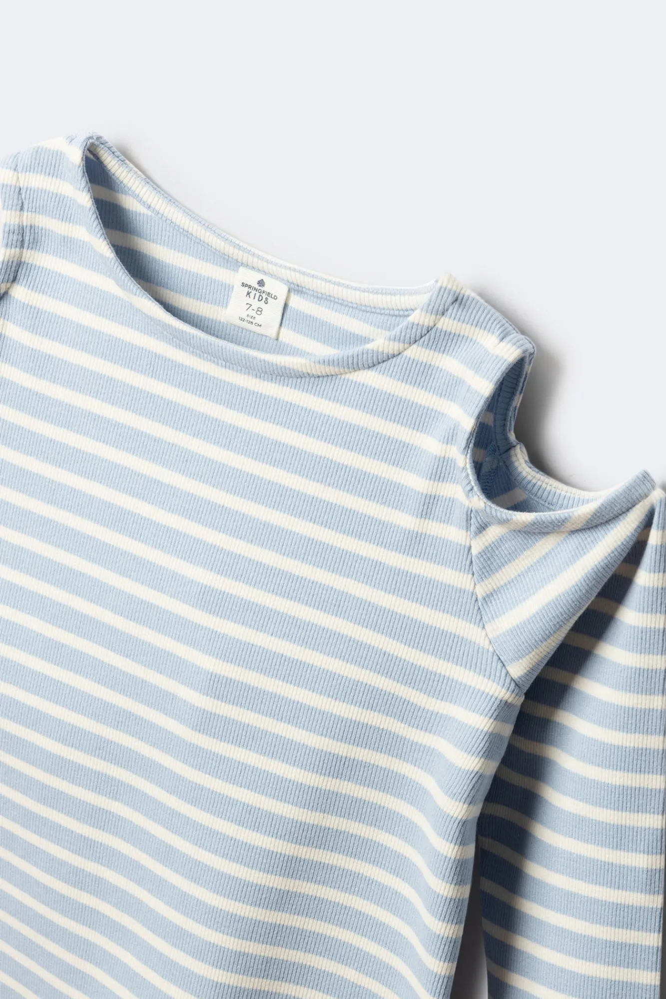 Springfield Kids T-Shirts-Camiseta feminina canelada ombro a ombro azul