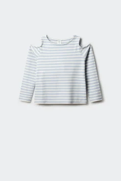 Springfield Kids T-Shirts-Camiseta feminina canelada ombro a ombro azul