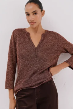 Cortefiel T-Shirts-Camiseta gola mao lurex Granada