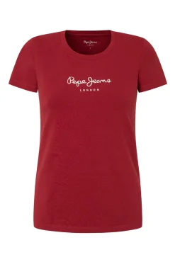 Pepe Jeans T-Shirts-Camiseta gola redonda vermelho