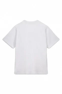 OOTO T-Shirts-Camiseta gráfica lavada Branco