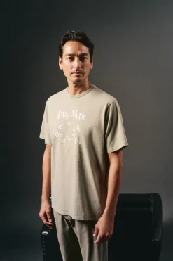 OOTO T-Shirts-Camiseta gráfica lavada Verde