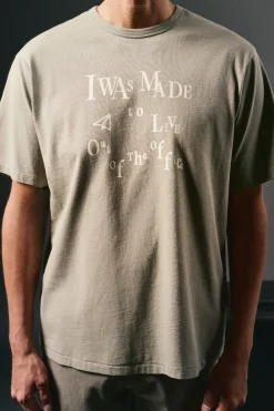 OOTO T-Shirts-Camiseta gráfica lavada Verde