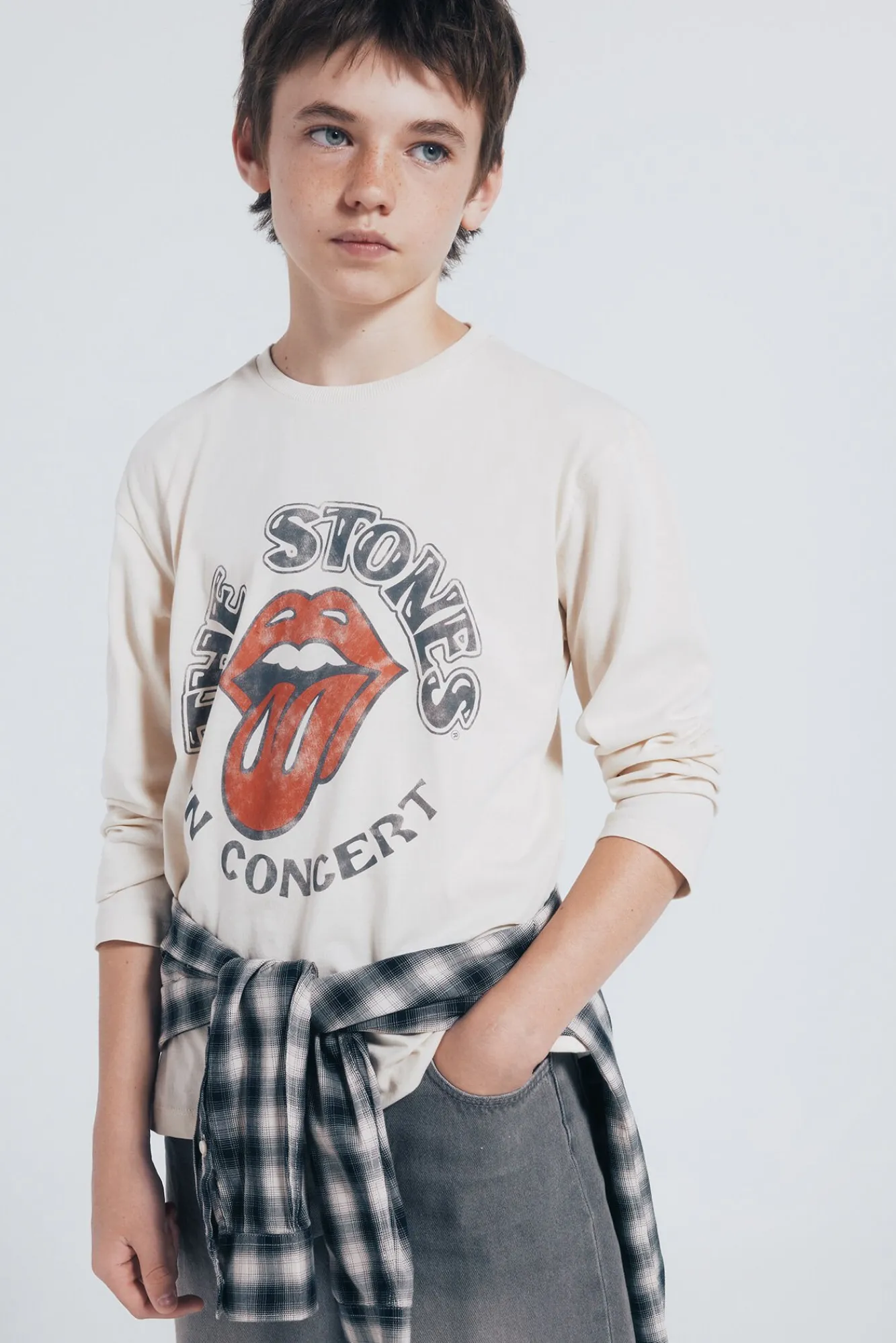 Springfield Kids T-Shirts-Camiseta infantil de manga comprida dos Rolling Stones estampado