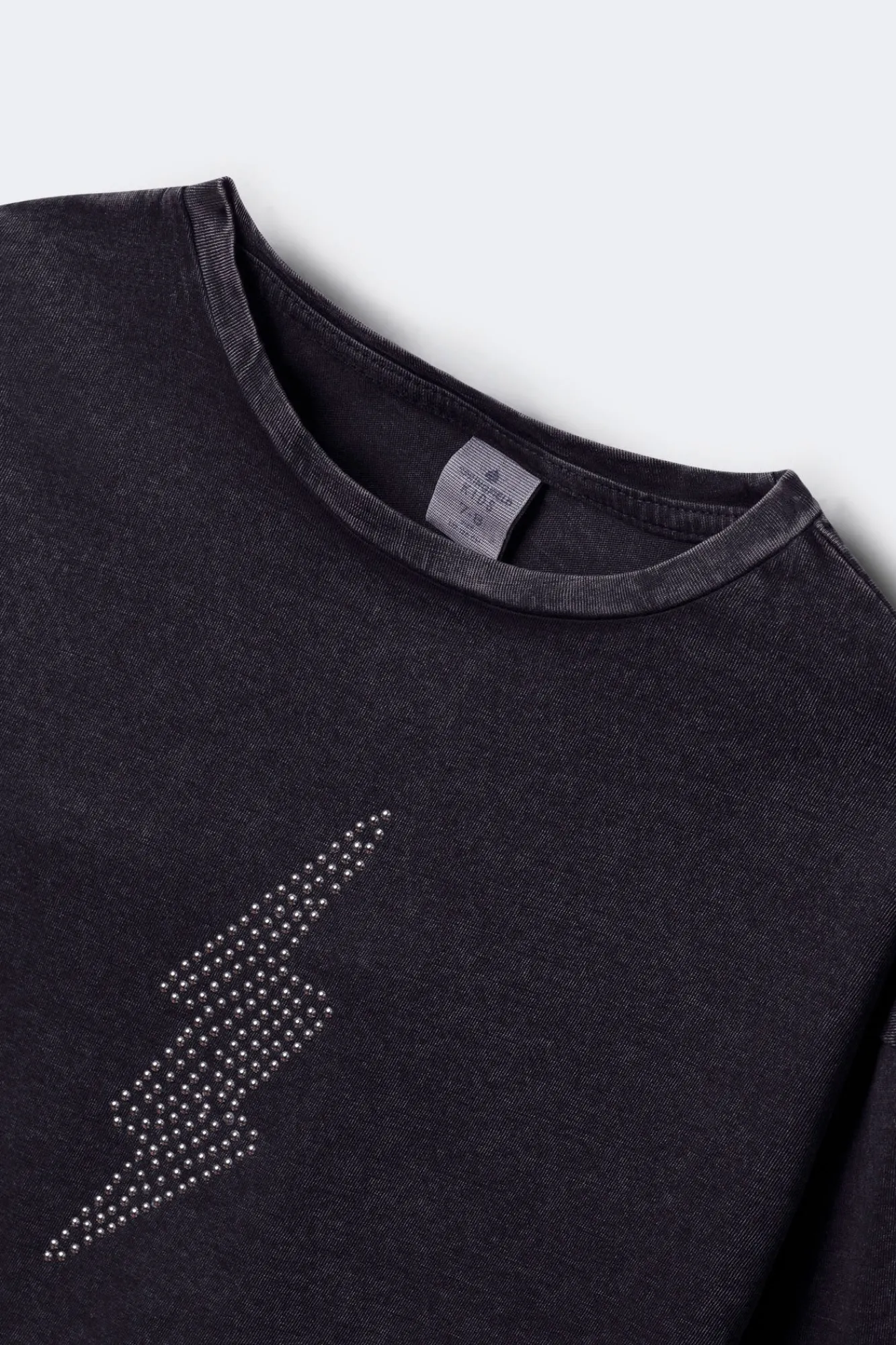 Springfield Kids T-Shirts-Camiseta manga comprida para menina com raios de diamante cinzento