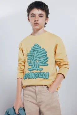 Springfield Kids T-Shirts-Camiseta manga comprida árvore amarela para meninos amarelo