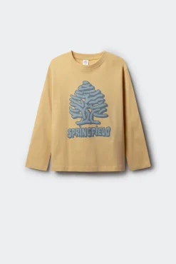 Springfield Kids T-Shirts-Camiseta manga comprida árvore amarela para meninos amarelo