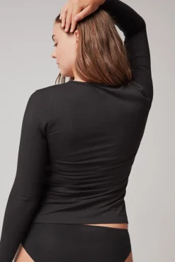 Gisela T-Shirts-Camiseta manga larga térmica preto