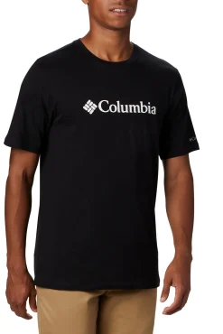 Columbia T-Shirts|Desporto-Camiseta masculina de manga curta de algodão orgânico Basic Logo™ da para homem preto