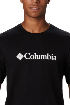 Columbia T-Shirts|Desporto-Camiseta masculina de manga curta de algodão orgânico Basic Logo™ da para homem preto