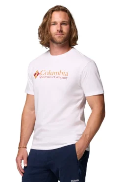 Columbia T-Shirts-Camiseta masculina de manga curta de algodão orgânico Basic Logo™ da para homem branco