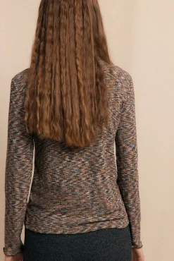 Slowlove T-Shirts-Camiseta melange de gola alta Azul