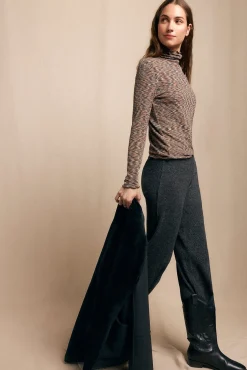 Slowlove T-Shirts-Camiseta melange de gola alta Azul