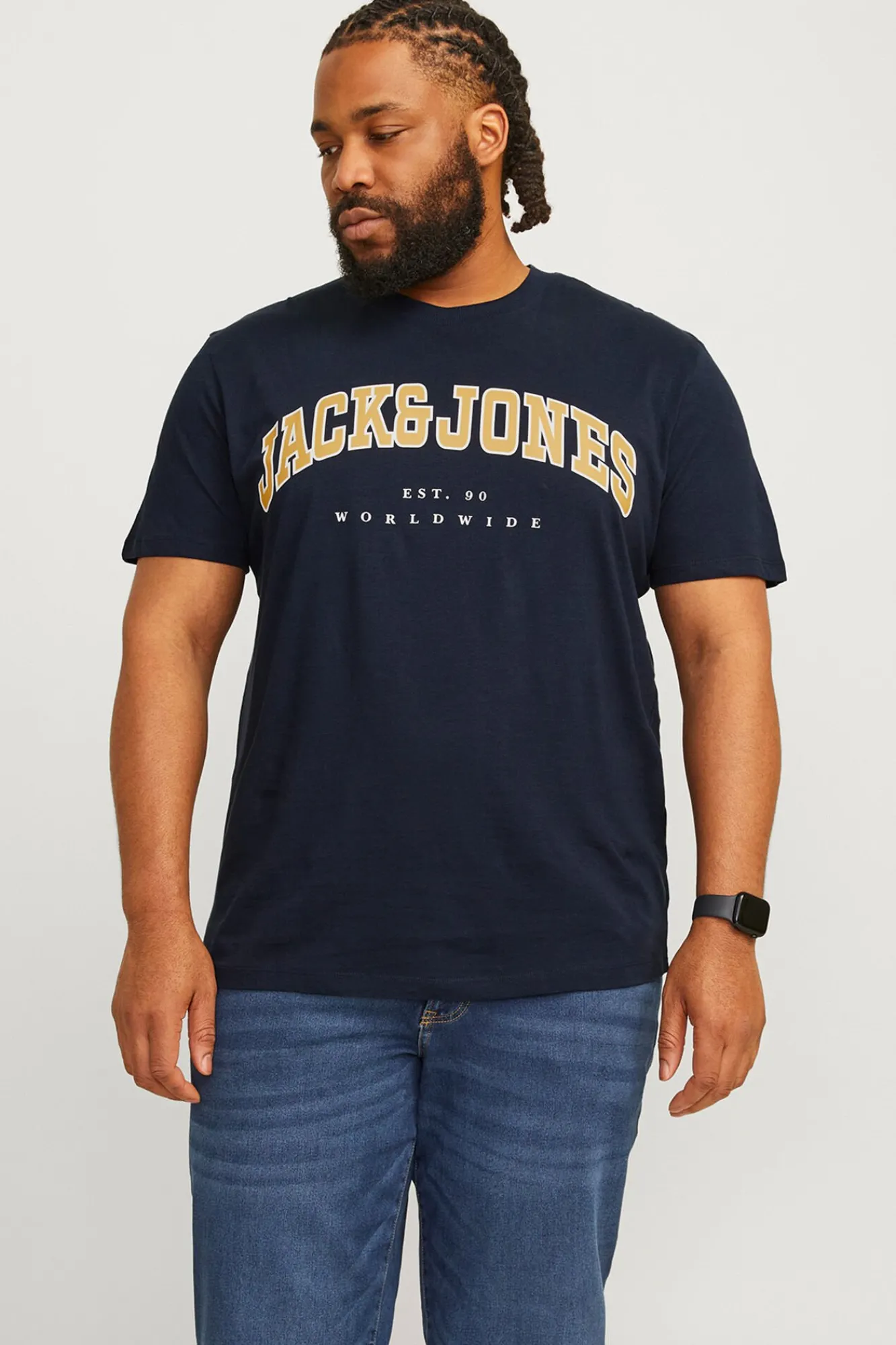 Jack & Jones PLUS T-Shirts-Camiseta PLUS de corte regular azul