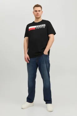 Jack & Jones PLUS T-Shirts-Camiseta PLUS de corte regular preto