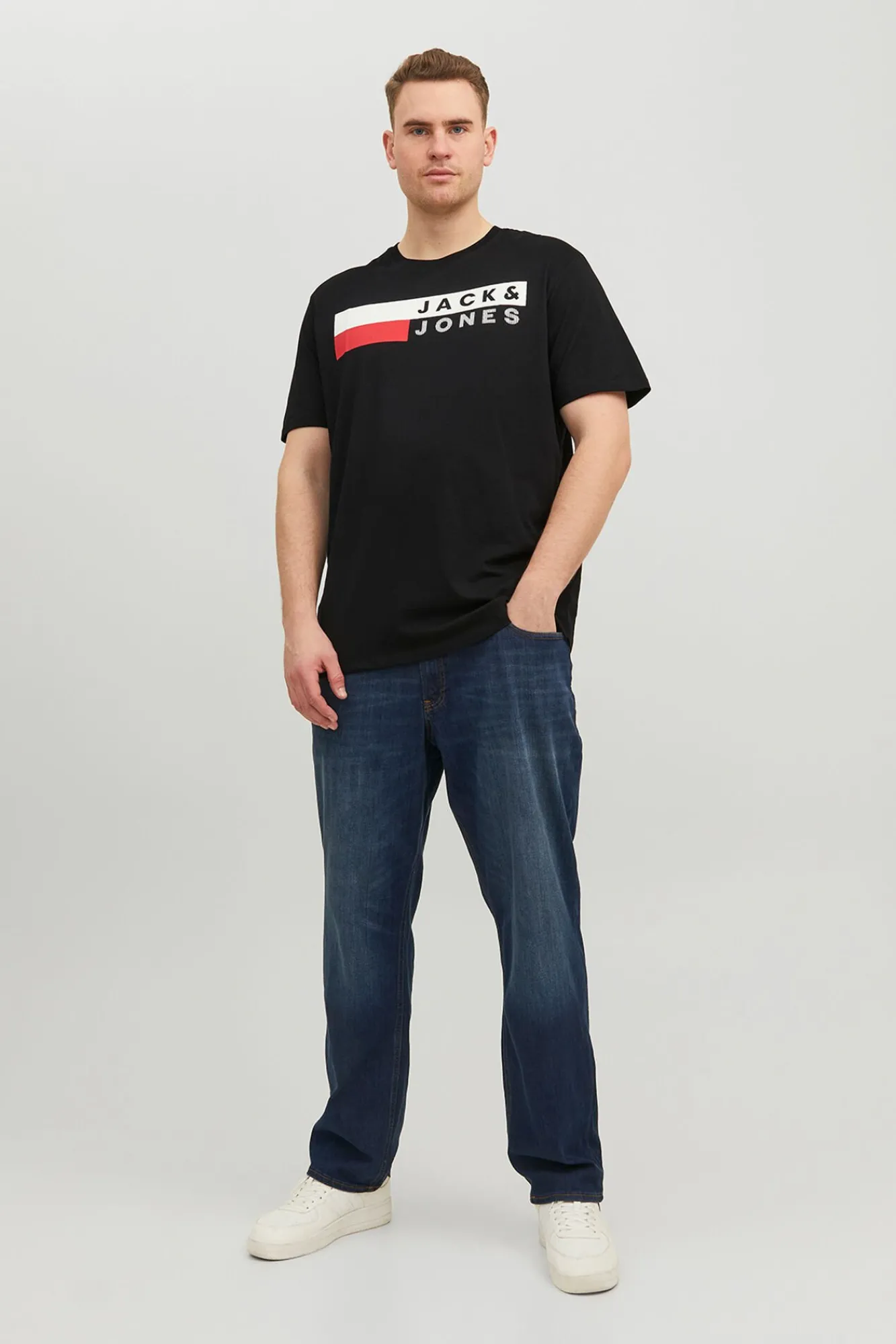 Jack & Jones PLUS T-Shirts-Camiseta PLUS de corte regular preto