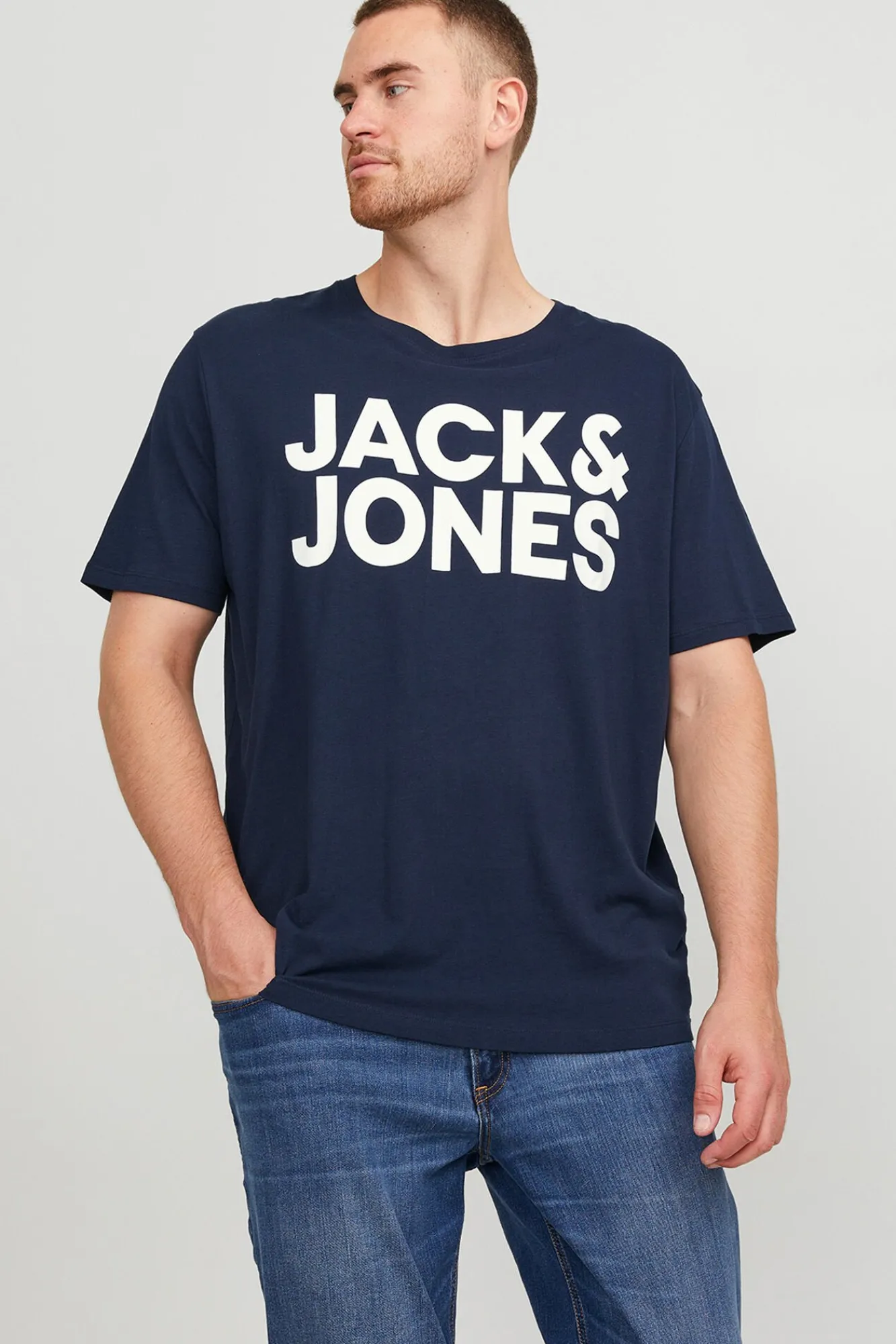 Jack & Jones PLUS T-Shirts-Camiseta PLUS de corte regular azul
