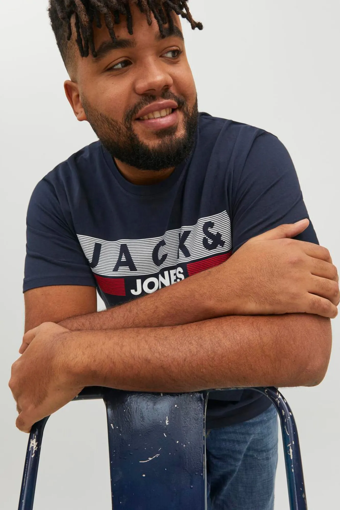 Jack & Jones PLUS T-Shirts-Camiseta PLUS de corte regular azul