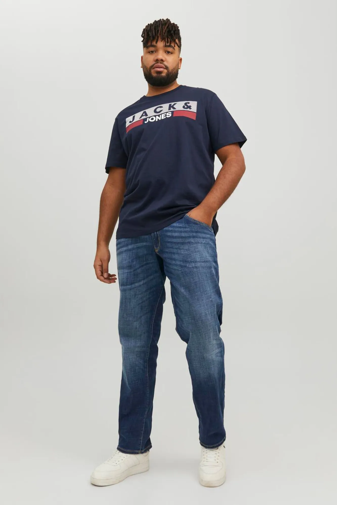 Jack & Jones PLUS T-Shirts-Camiseta PLUS de corte regular azul