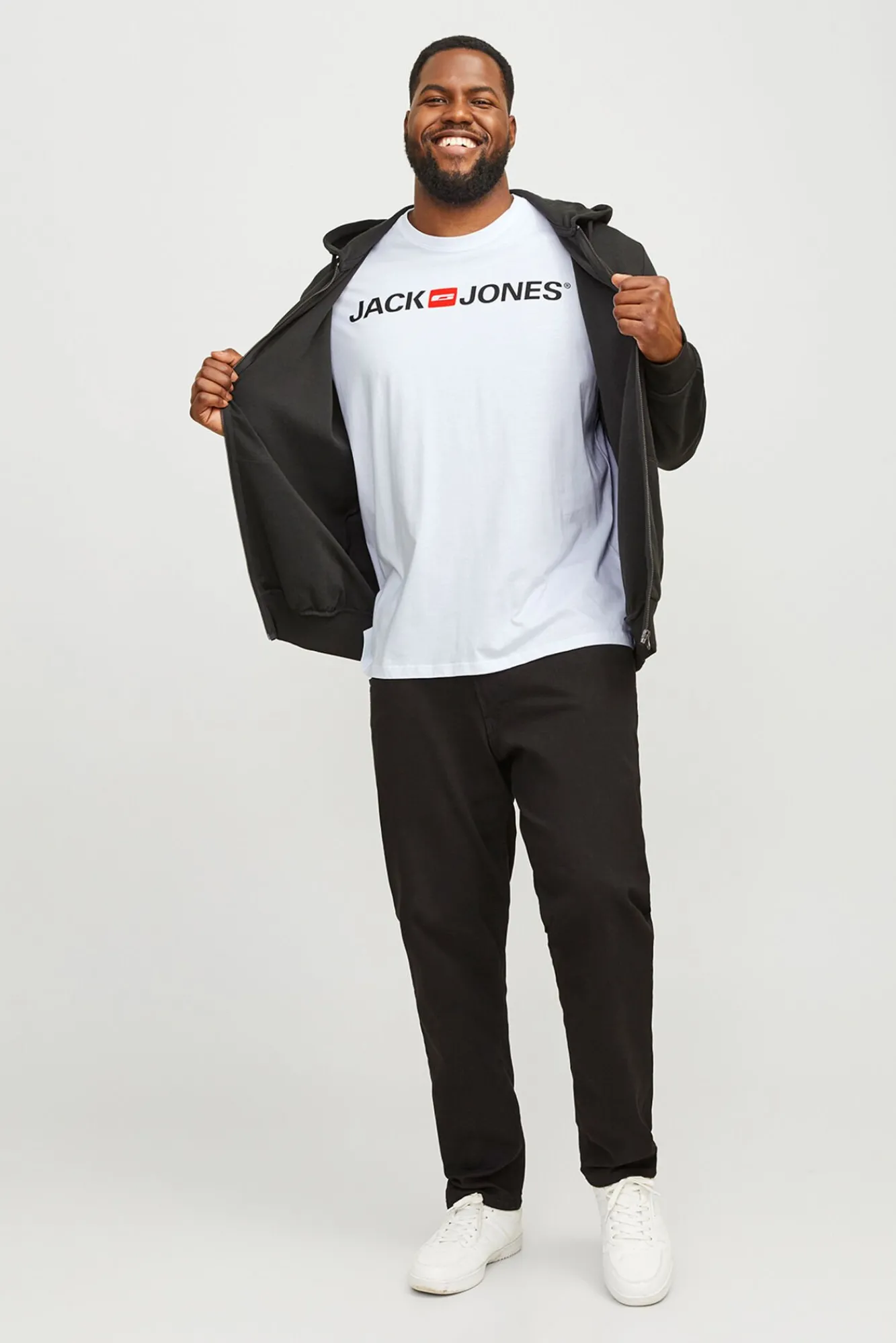 Jack & Jones PLUS T-Shirts-Camiseta PLUS de corte regular branco