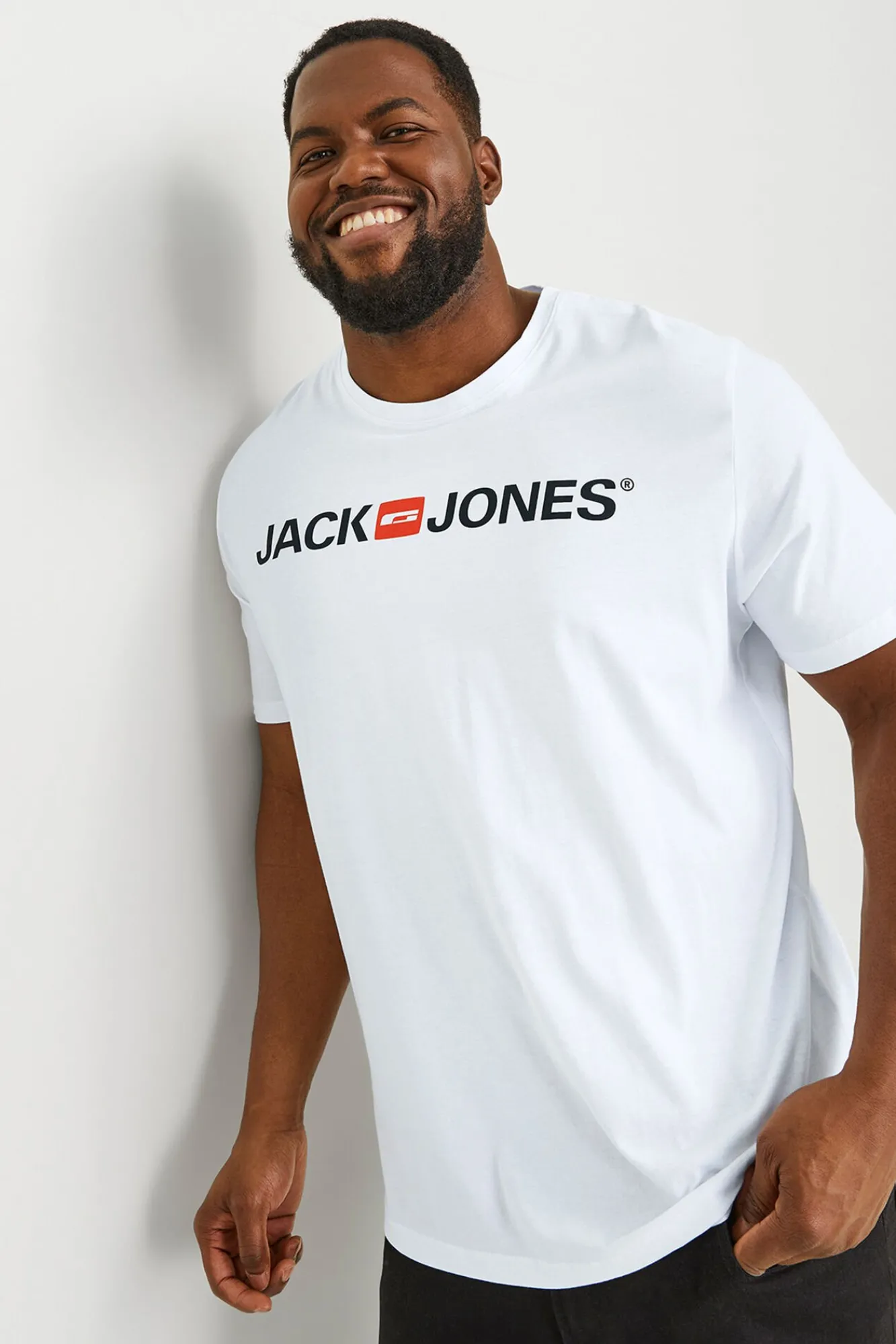 Jack & Jones PLUS T-Shirts-Camiseta PLUS de corte regular branco