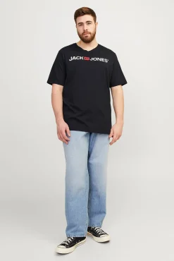 Jack & Jones PLUS T-Shirts-Camiseta PLUS de corte regular preto