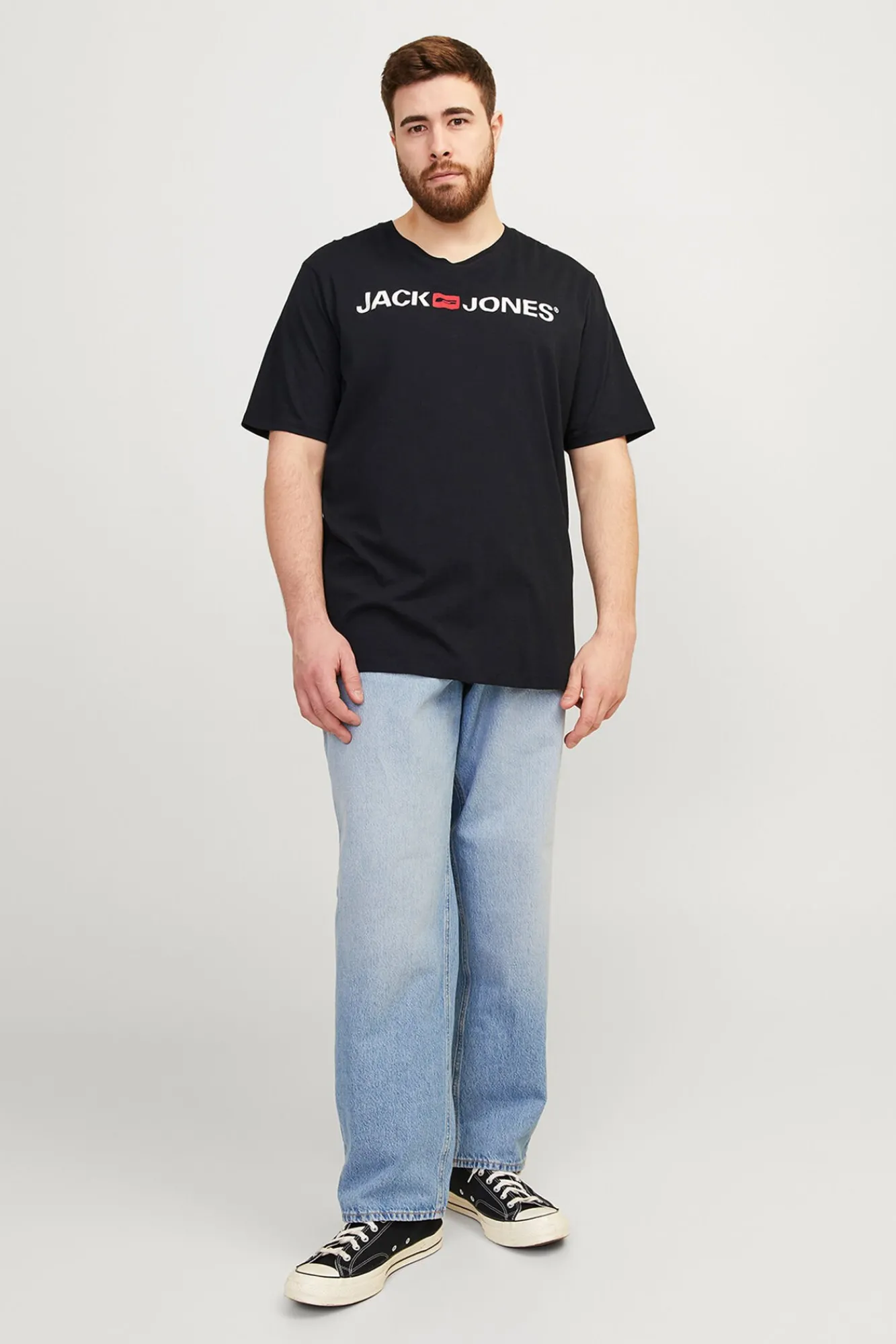 Jack & Jones PLUS T-Shirts-Camiseta PLUS de corte regular preto