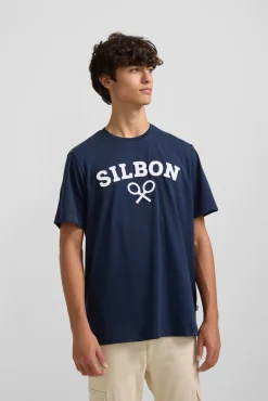 Silbon T-Shirts-Camiseta raquete meia Azul