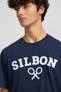Silbon T-Shirts-Camiseta raquete meia Azul