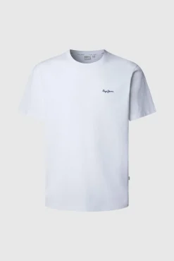 Pepe Jeans T-Shirts-Camiseta Regular Fit com Logotipo Bordado branco